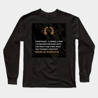 Marcus Aurelius's Inquiry: Discovering Your Unique Purpose Long Sleeve T-Shirt